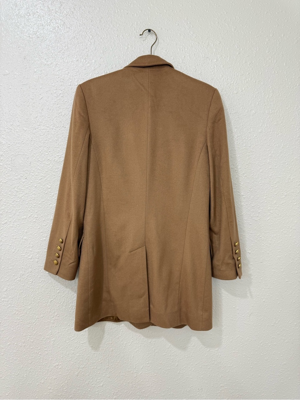Laurel Classics 100% Cashmere Old Money Longline Blazer Dress Camel Double Breas - Picture 7 of 12